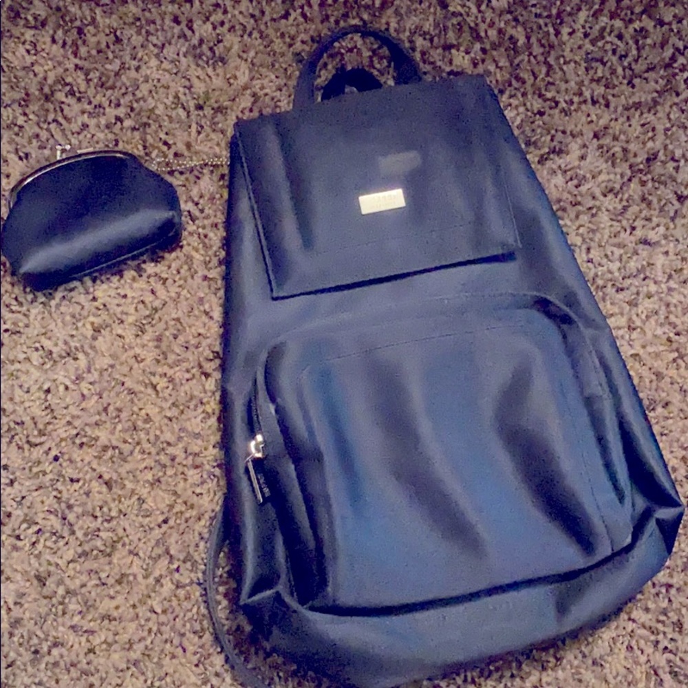 Small silky blue colored Espirit backpack/ purse